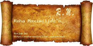 Reha Maximilián névjegykártya
